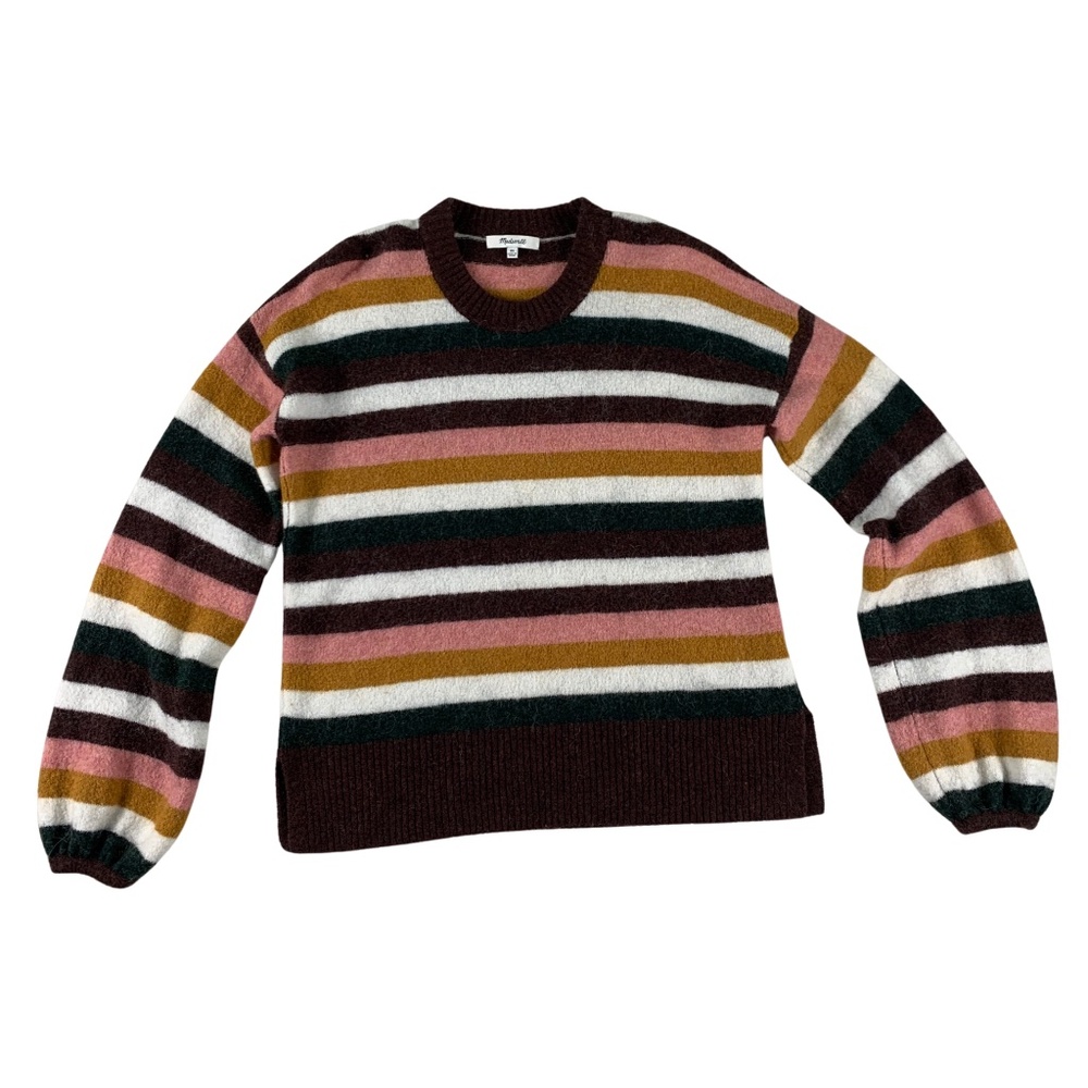 Madewell Alpaca Wool Blend Retro Striped Long Sleeve Payton Shirt Women XS Cozy
